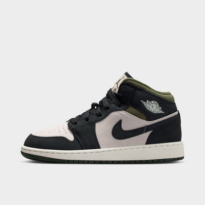 Jordan 1 Mid SE GS Light Orewood Brown / Off Noir - Medium Olive