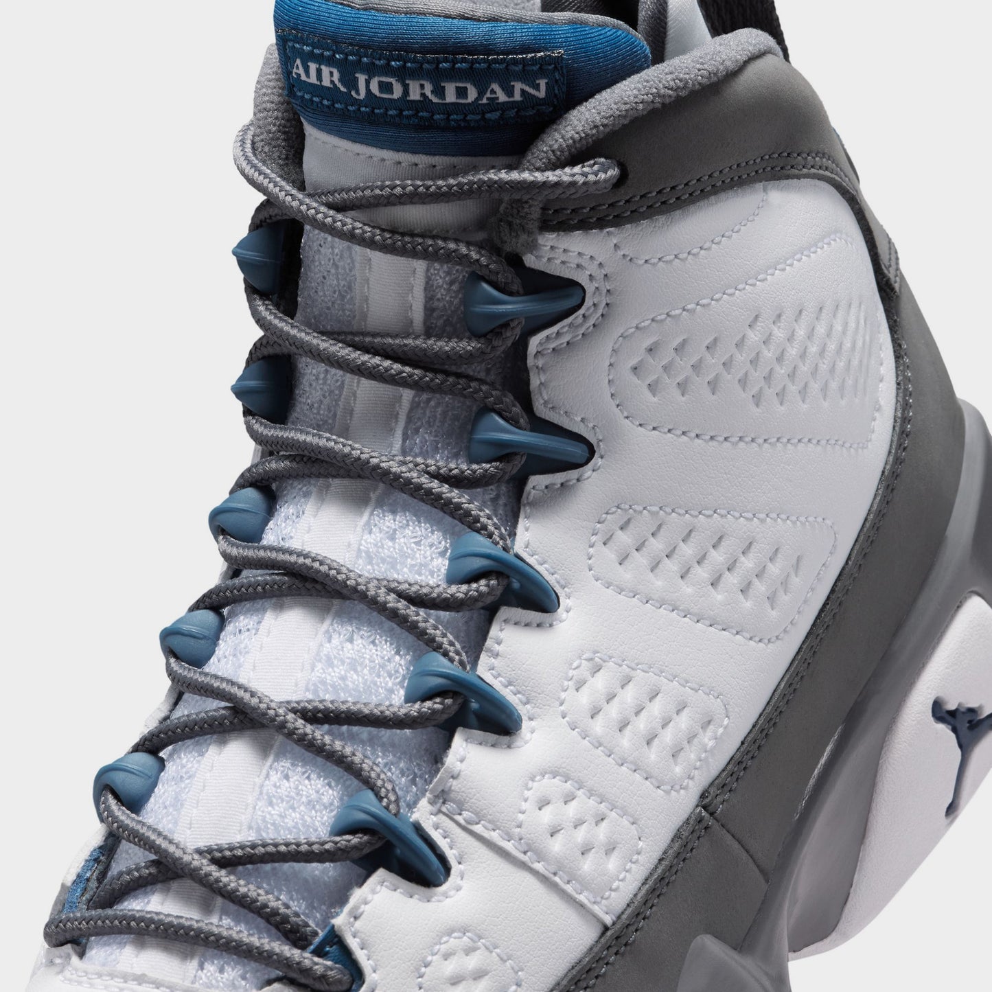 Jordan 9 Retro GS White / French Blue - Flint Grey