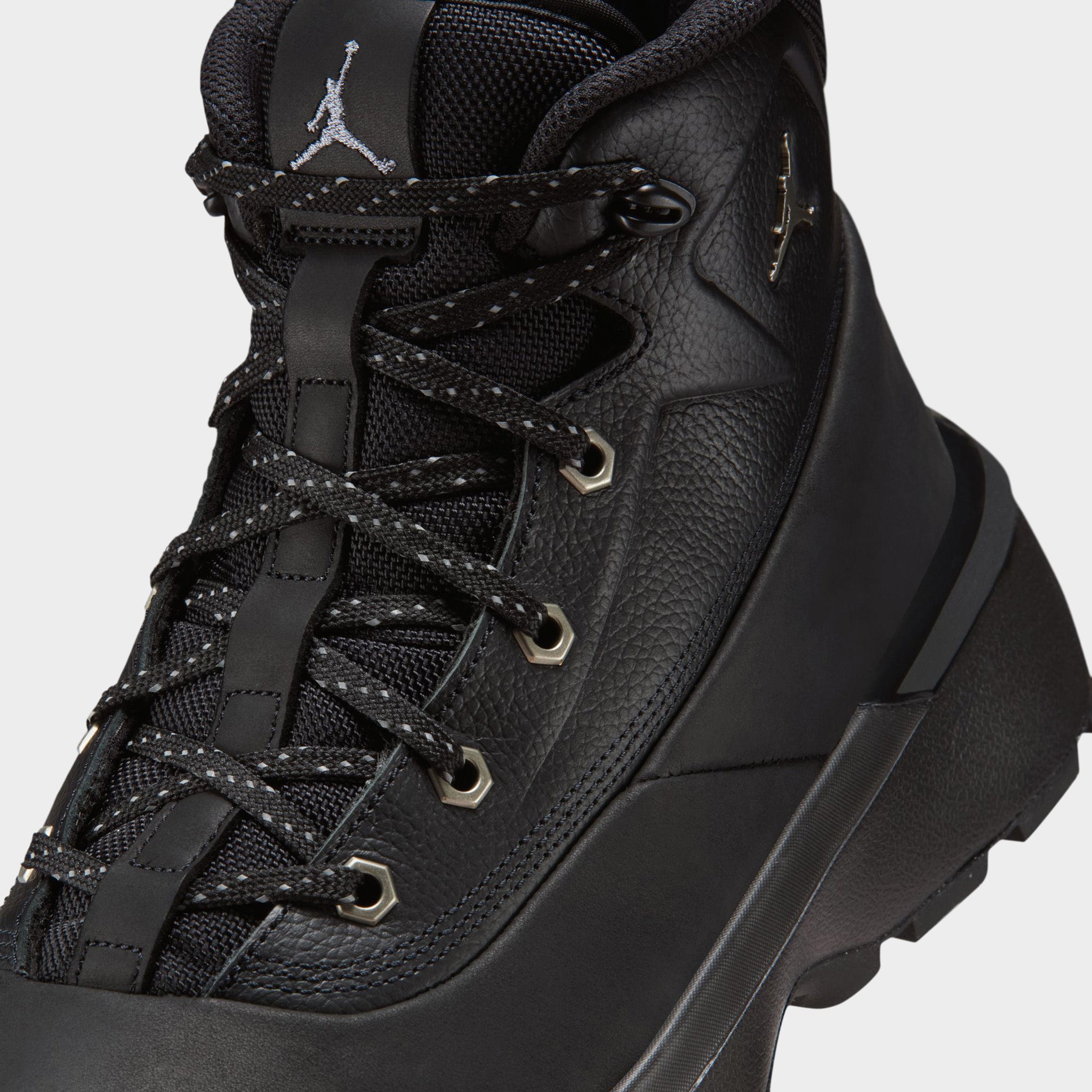 black leather jordan boots