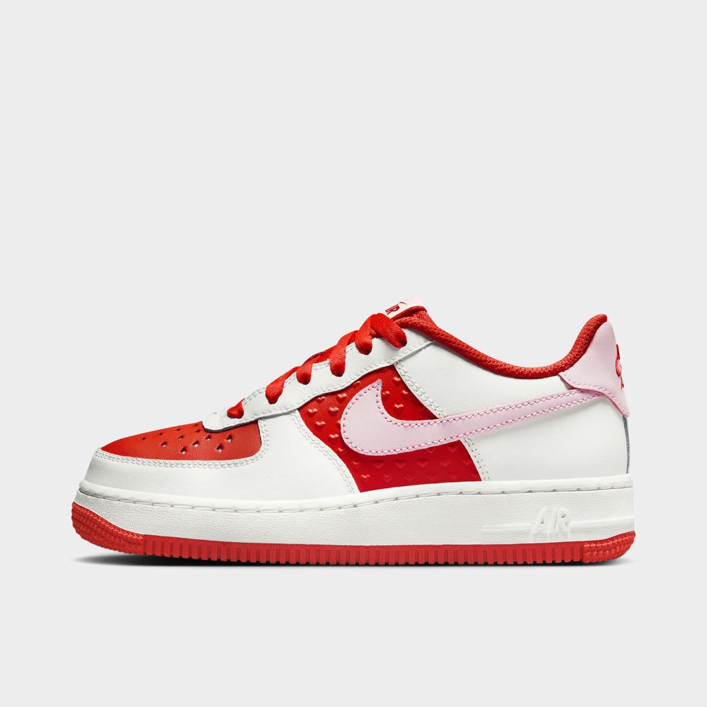 Nike Air Force 1 GS Blanc Sommet / Mousse Rose - Cramoisi Clair
