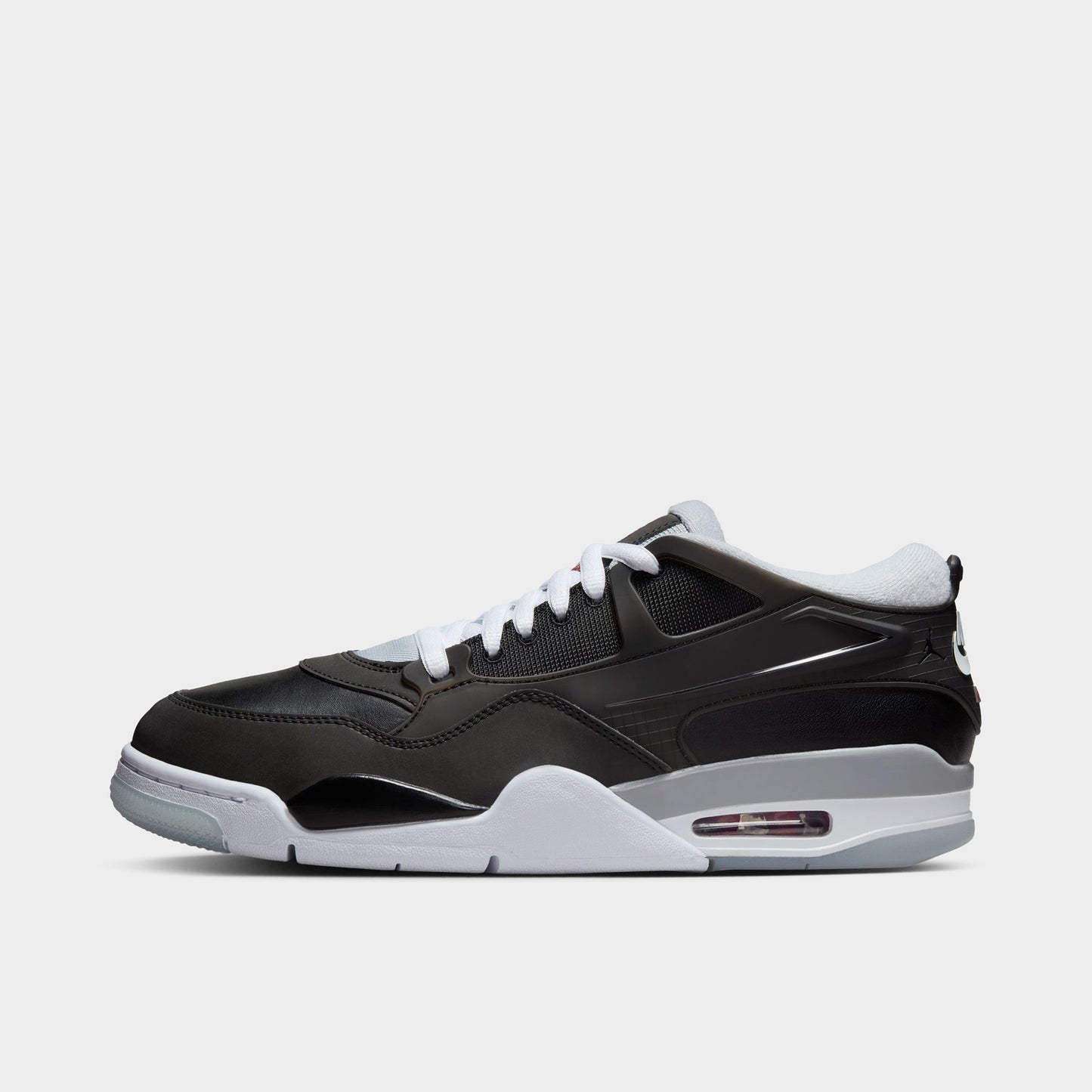 Jordan 4 RMM PRM Noir / Rouge feu - Gris loup