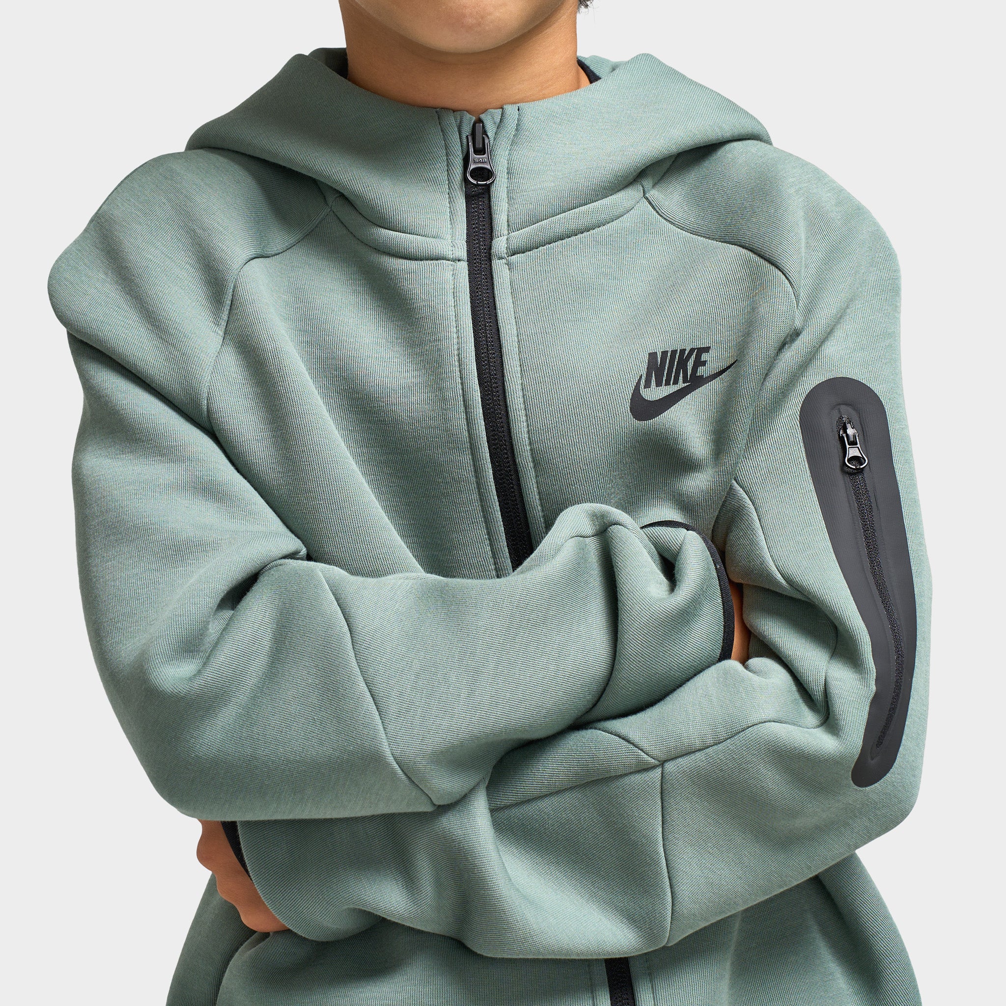 lime green and grey nike hoodie