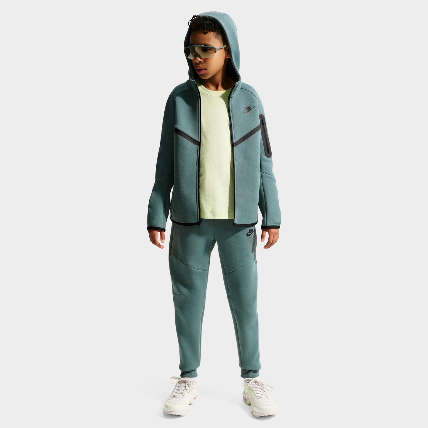 Sweat à capuche zippé en tissu Fleece Tech Nike Sportswear pour les jeunes enfants / Ardoise minérale