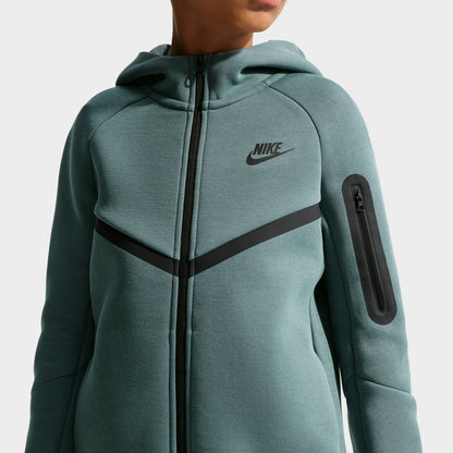 Sweat à capuche zippé en tissu Fleece Tech Nike Sportswear pour les jeunes enfants / Ardoise minérale