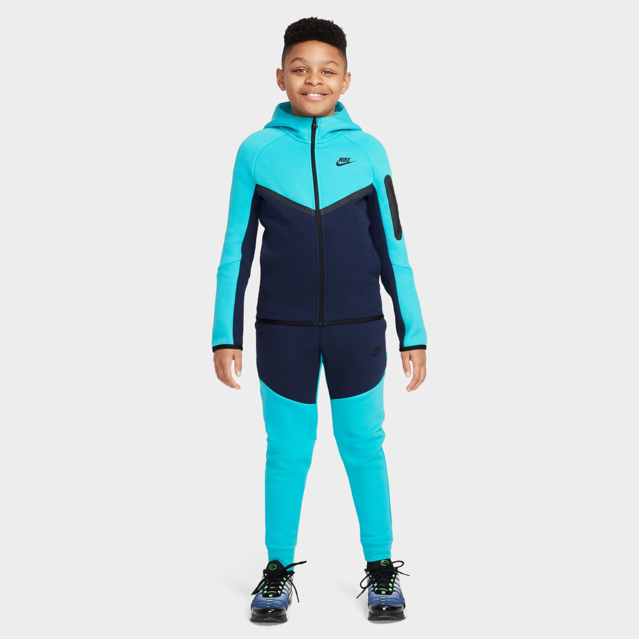 nike tech fleece tracksuit obsidian