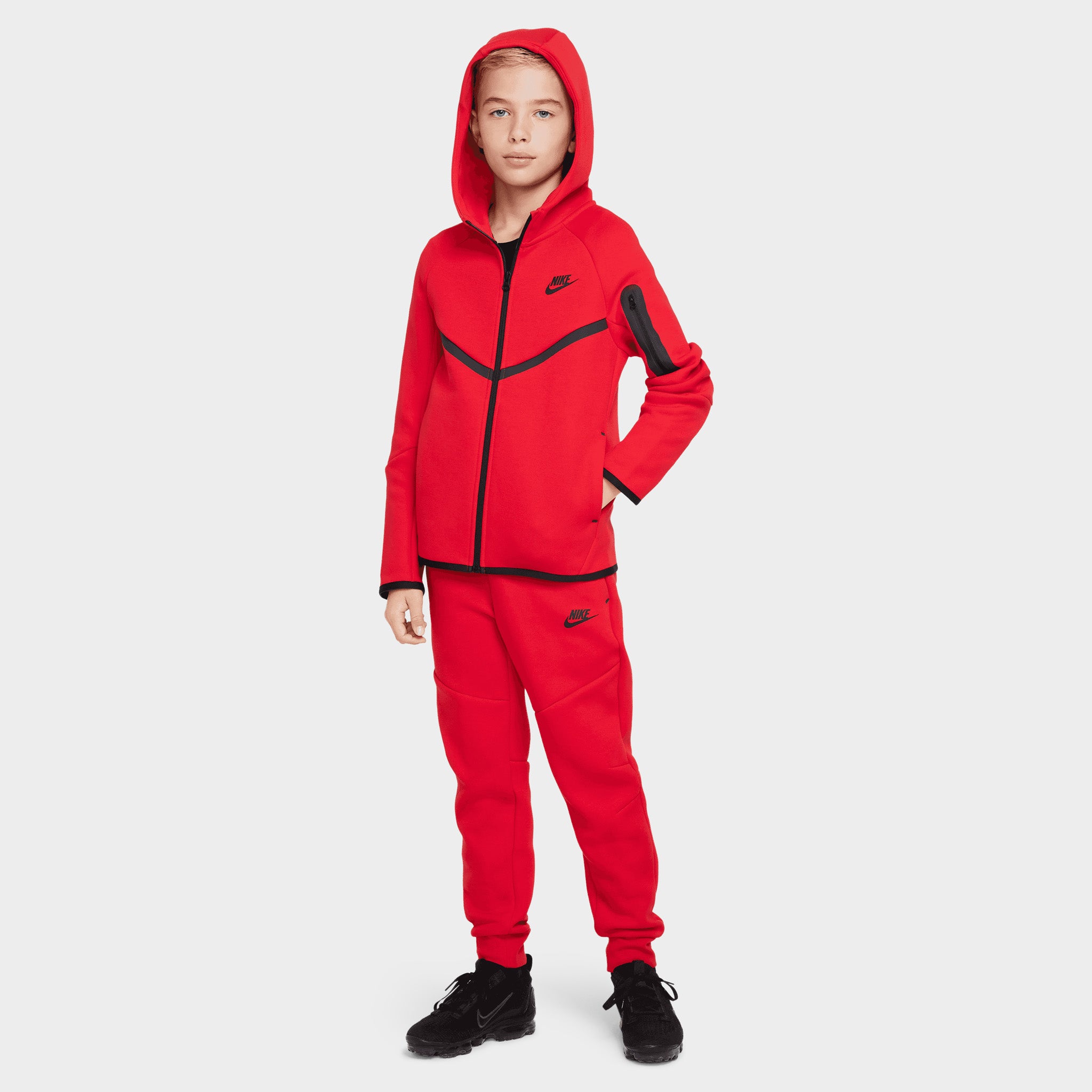 Nike Sportswear Juniors' Tech Fleece Full Zip / University Red