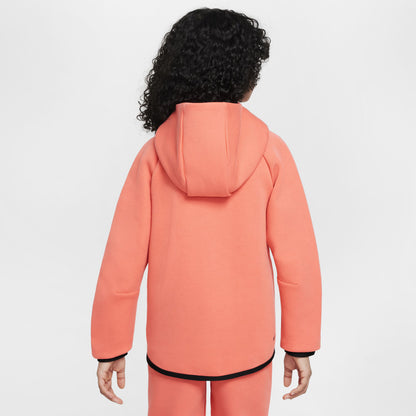 Nike Junior Girls' Tech Fleece Full Zip Hoodie Magic Ember / Black - Black