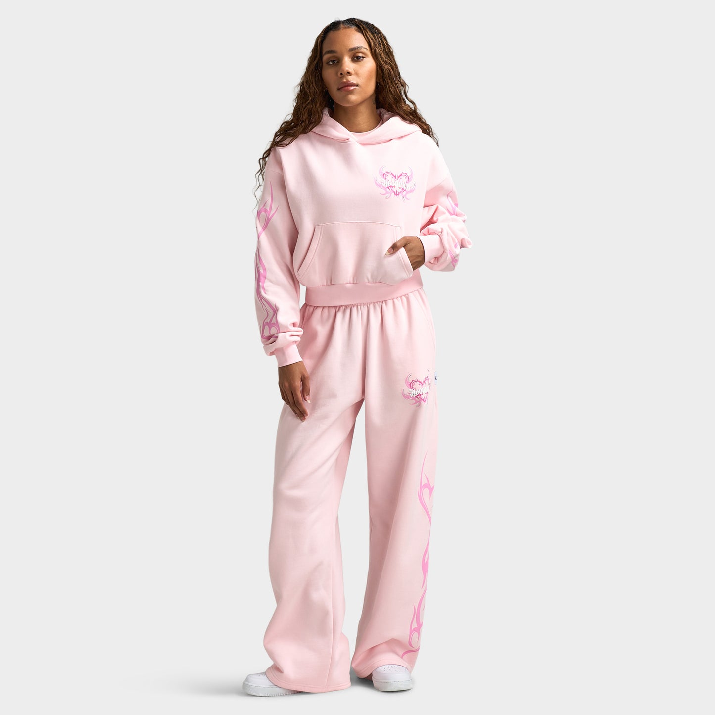 Hoodrich Flux Boxy Chandail à capuche pour femmes / Rose