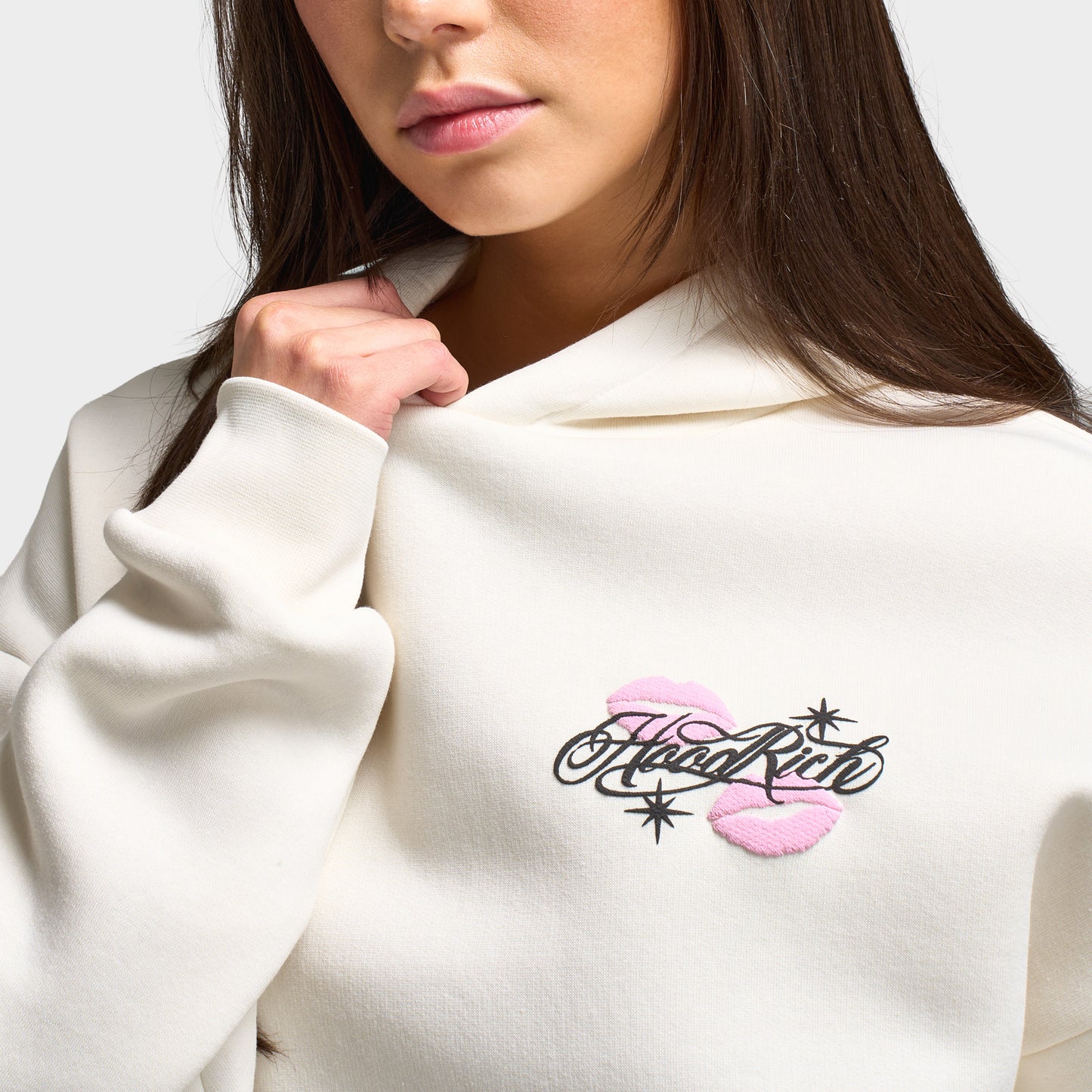Hoodrich Vision Chandail à capuche femmes blanc/rose