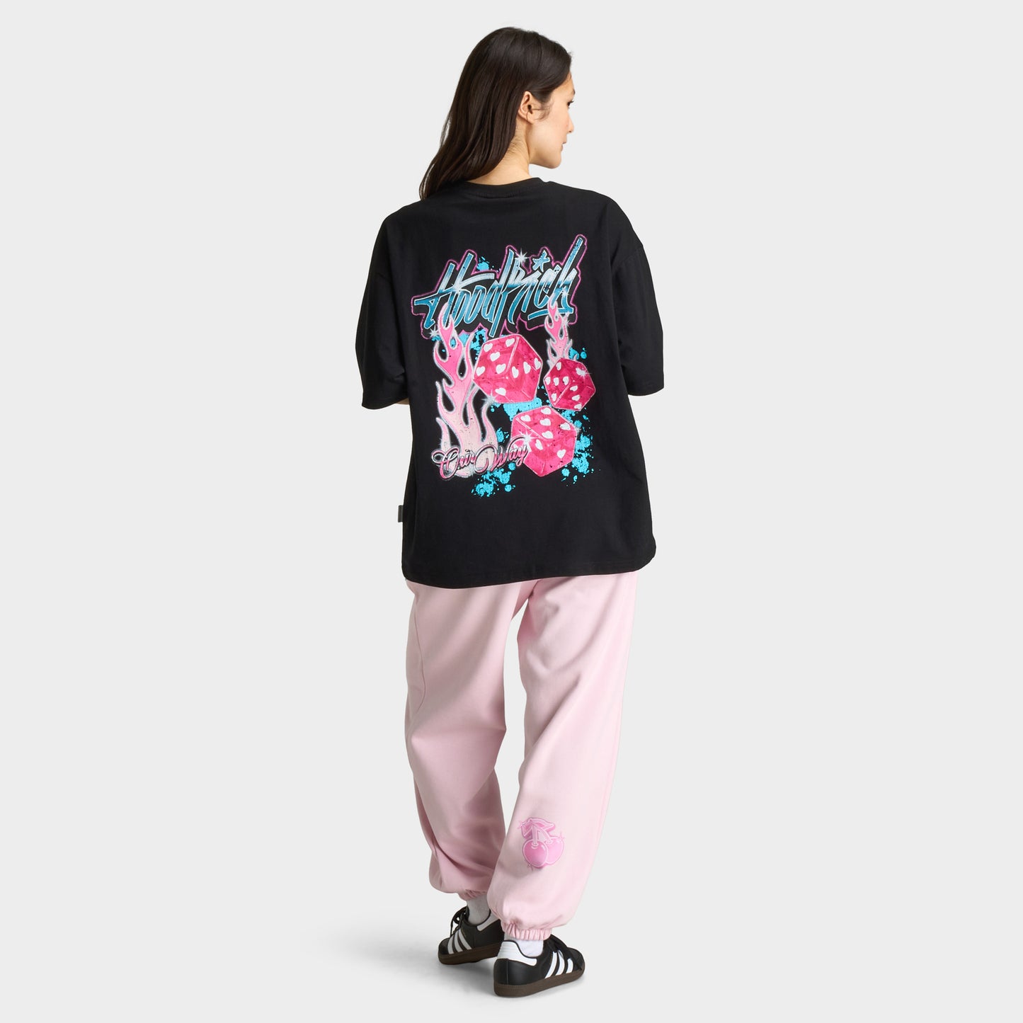 Hoodrich Women's Erupt Oversized T-shirt Black / Blue