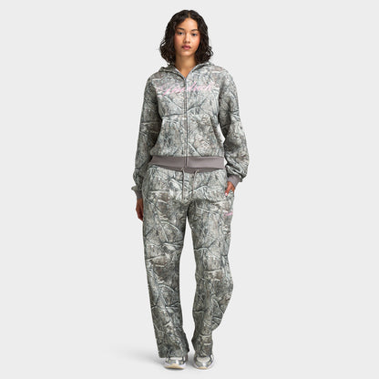 Hoodrich Women's Mid Length Zip Through Hoodie / Woodland Camo