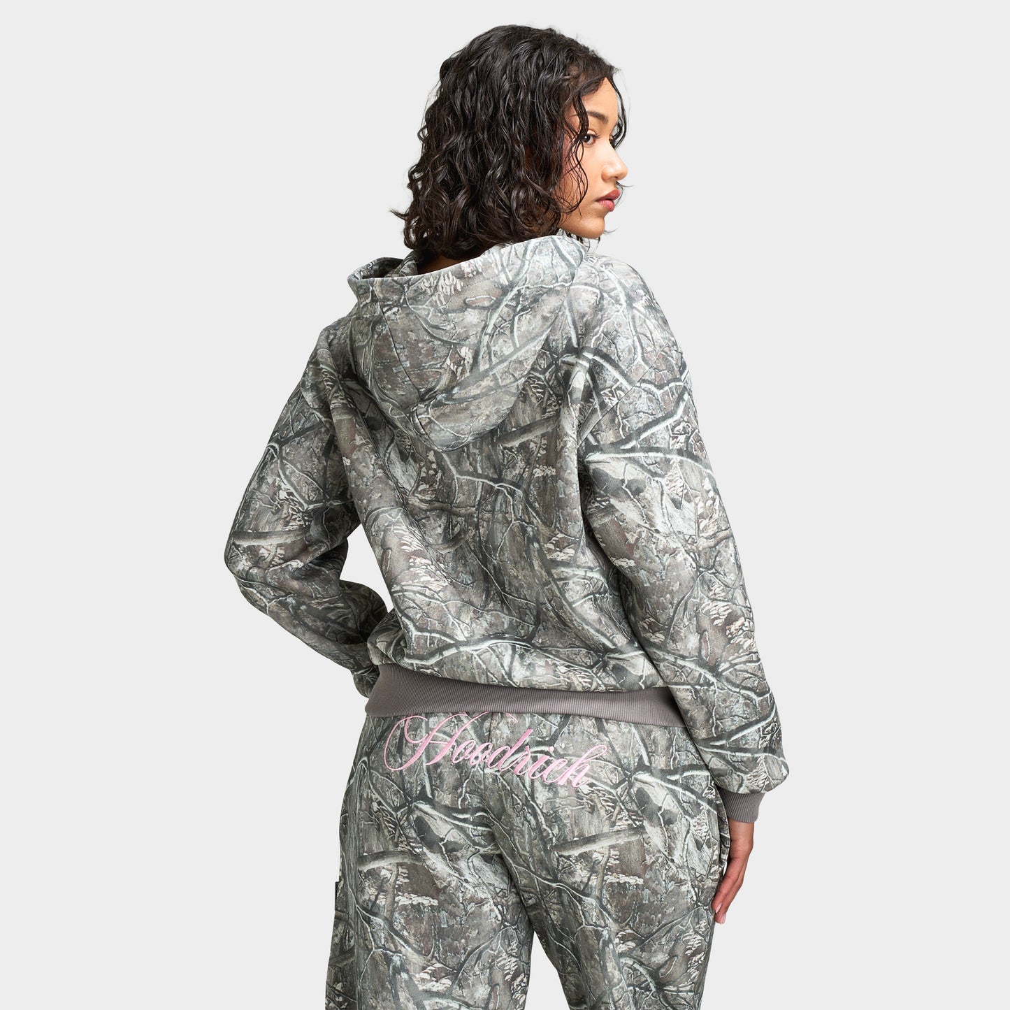 Hoodrich Women's Mid Length Zip Through Hoodie / Woodland Camo