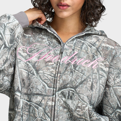 Hoodrich Women's Mid Length Zip Through Hoodie / Woodland Camo