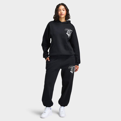 Hoodrich Women's Oversized Joggers Black / Silver Rhinestone