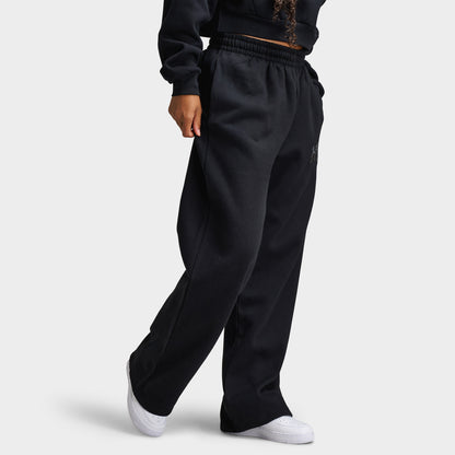 Hoodrich Women's Oversized Wide Leg Joggers Black / Black Satin
