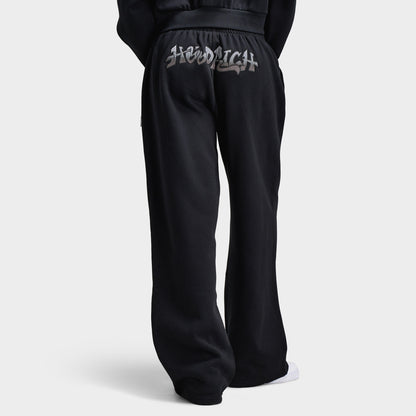 Hoodrich Women's Oversized Wide Leg Joggers Black / Black Satin