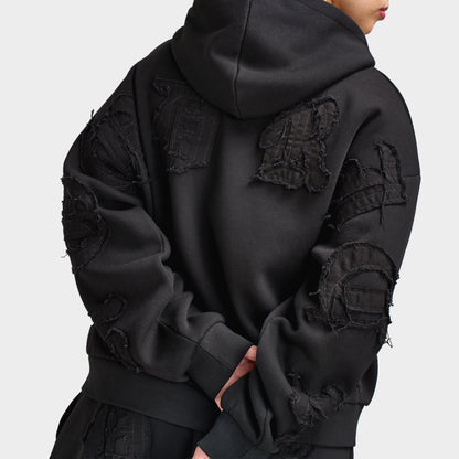 Hoodrich Rift Chandail à capuche mi-long avec fermeture éclair / Noir