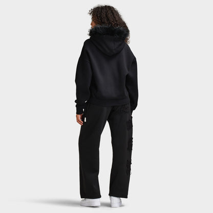 Hoodrich Celeste Mid Length Zip Fur Hoodie / Black