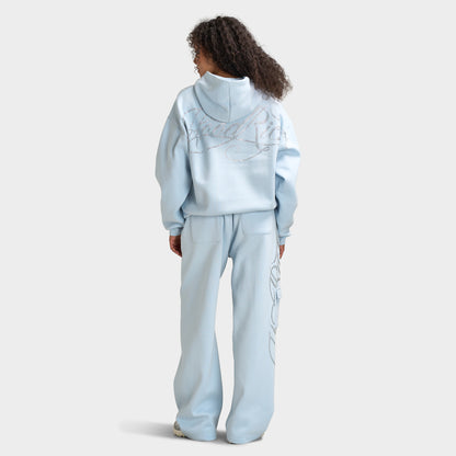 Hoodrich Celeste Mid Length Hoodie / Skyway Silver Rhinestones