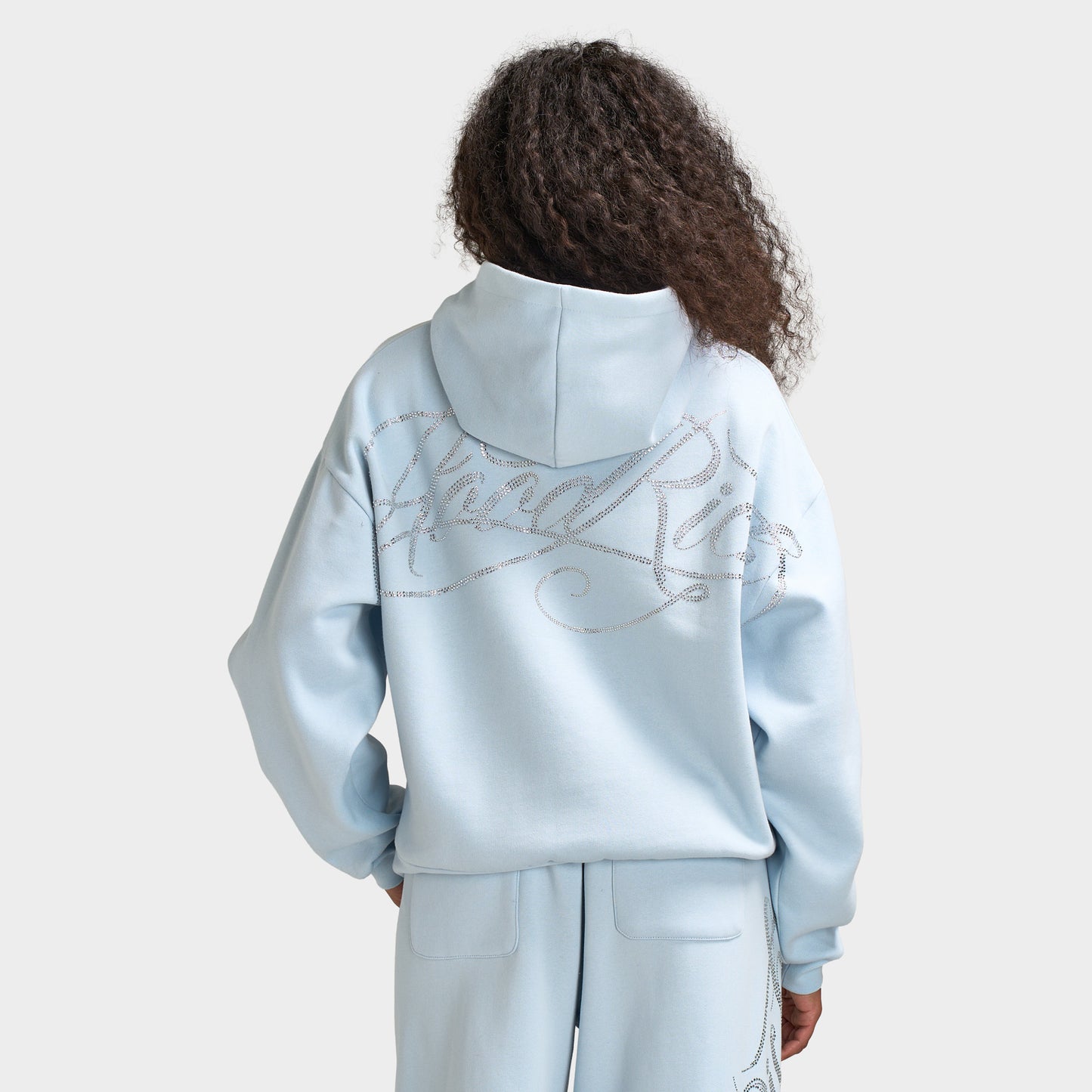 Hoodrich Celeste Mid Length Hoodie / Skyway Silver Rhinestones