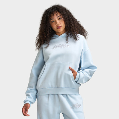 Hoodrich Celeste Mid Length Hoodie / Skyway Silver Rhinestones