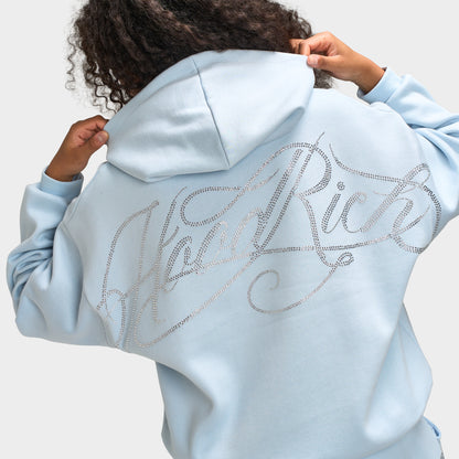 Hoodrich Celeste Mid Length Hoodie / Skyway Silver Rhinestones