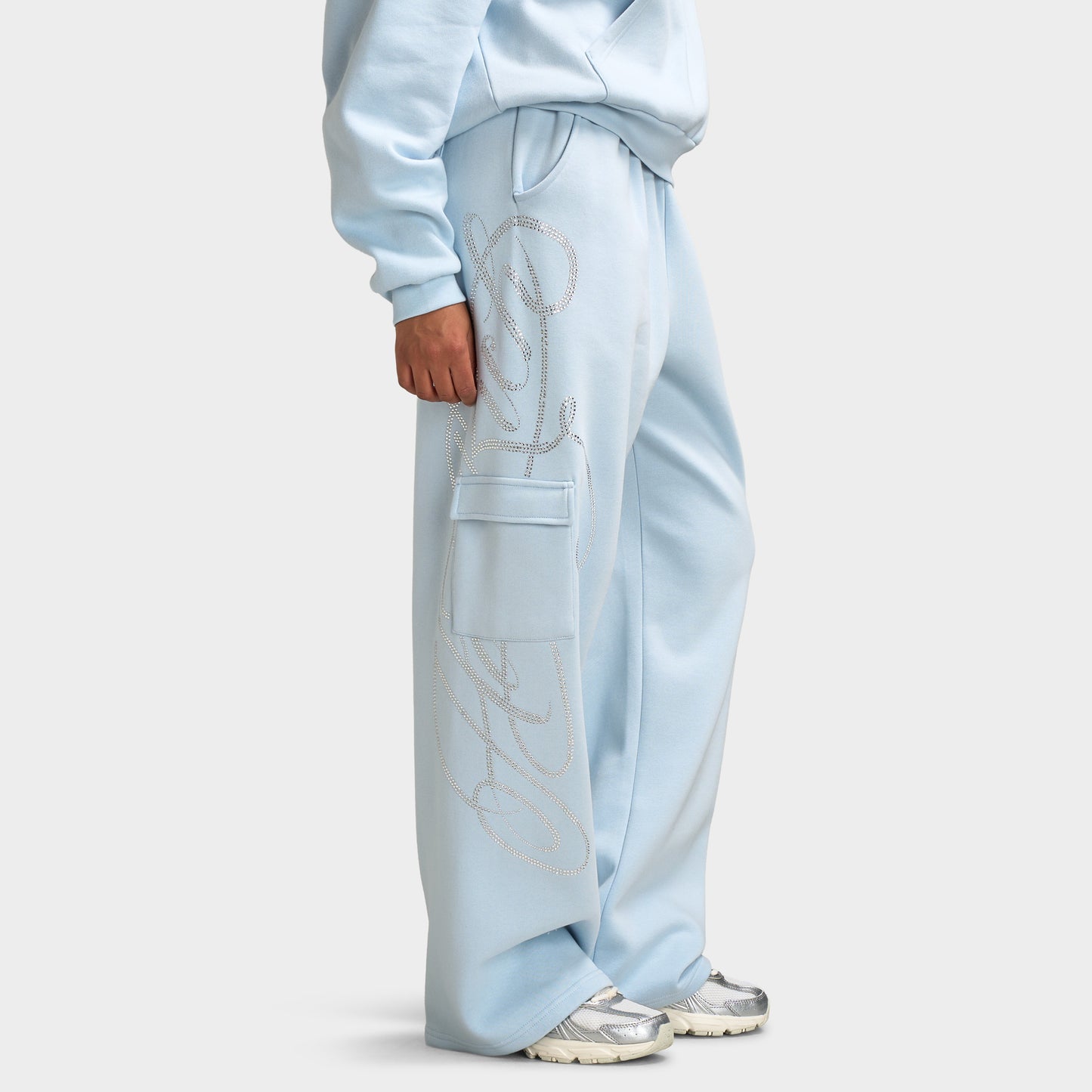 Hoodrich Celeste Pantalon de jogging surdimensionné à jambes larges / Skyway Argent