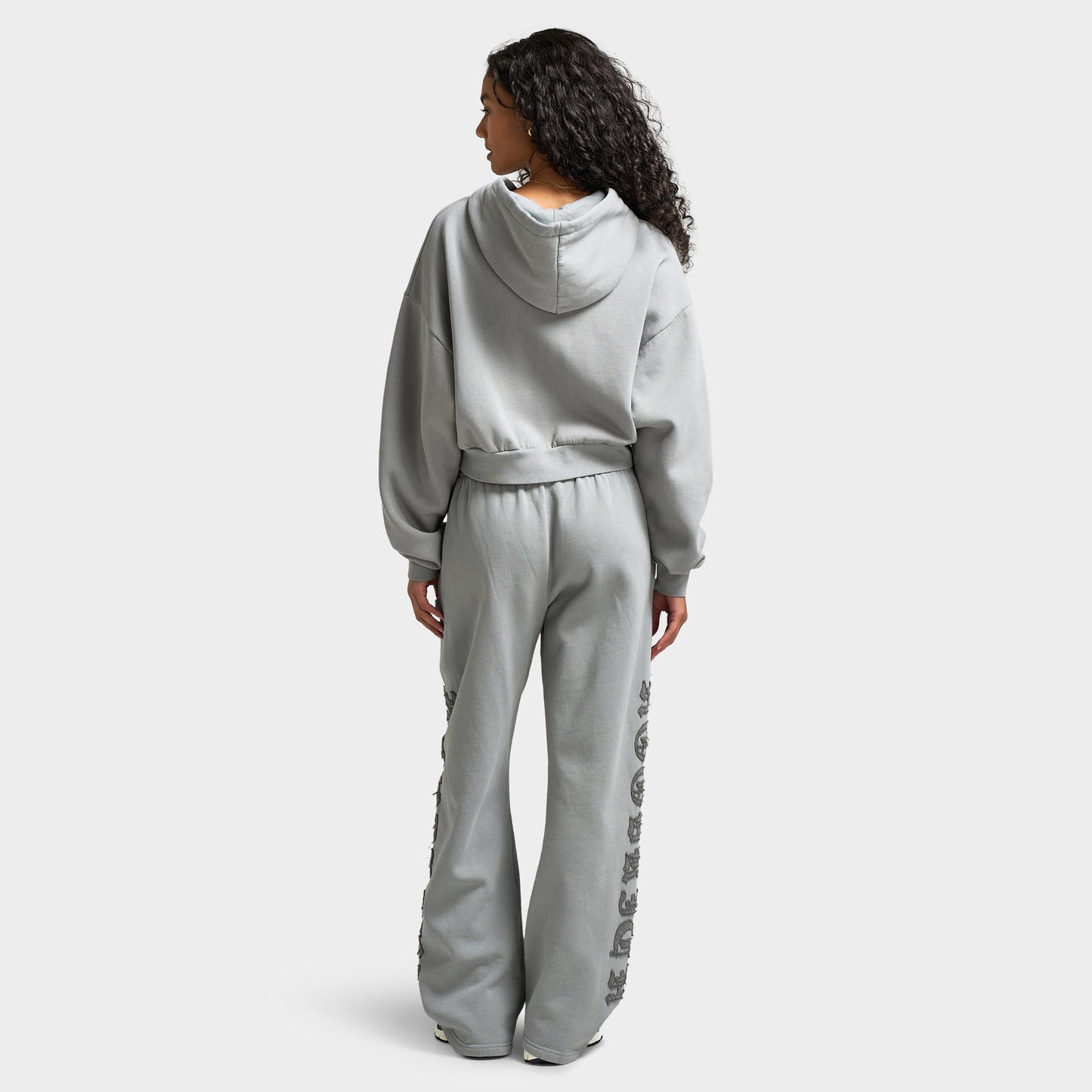 Hoodrich Women's Drea Cropped Boxy Hoodie Light Grey Marl / Lava Smoke