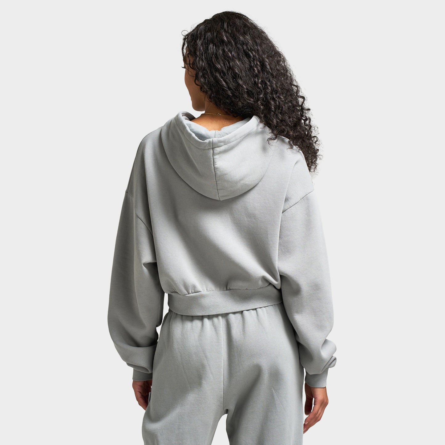 Hoodrich Women's Drea Cropped Boxy Hoodie Light Grey Marl / Lava Smoke
