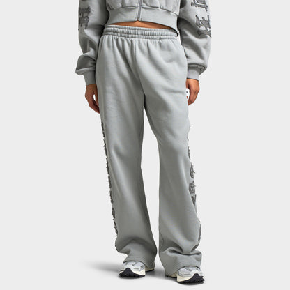 Hoodrich Women's Drea Wide Leg Joggers Light Grey Marl / Lava Smoke