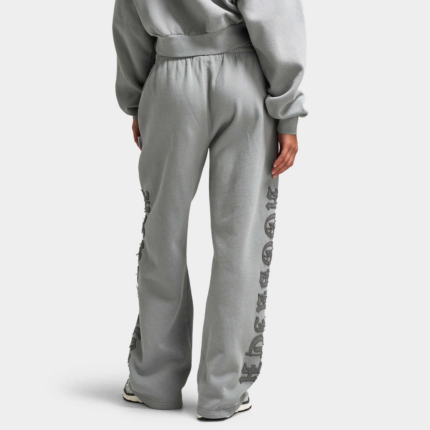 Hoodrich Women's Drea Wide Leg Joggers Light Grey Marl / Lava Smoke