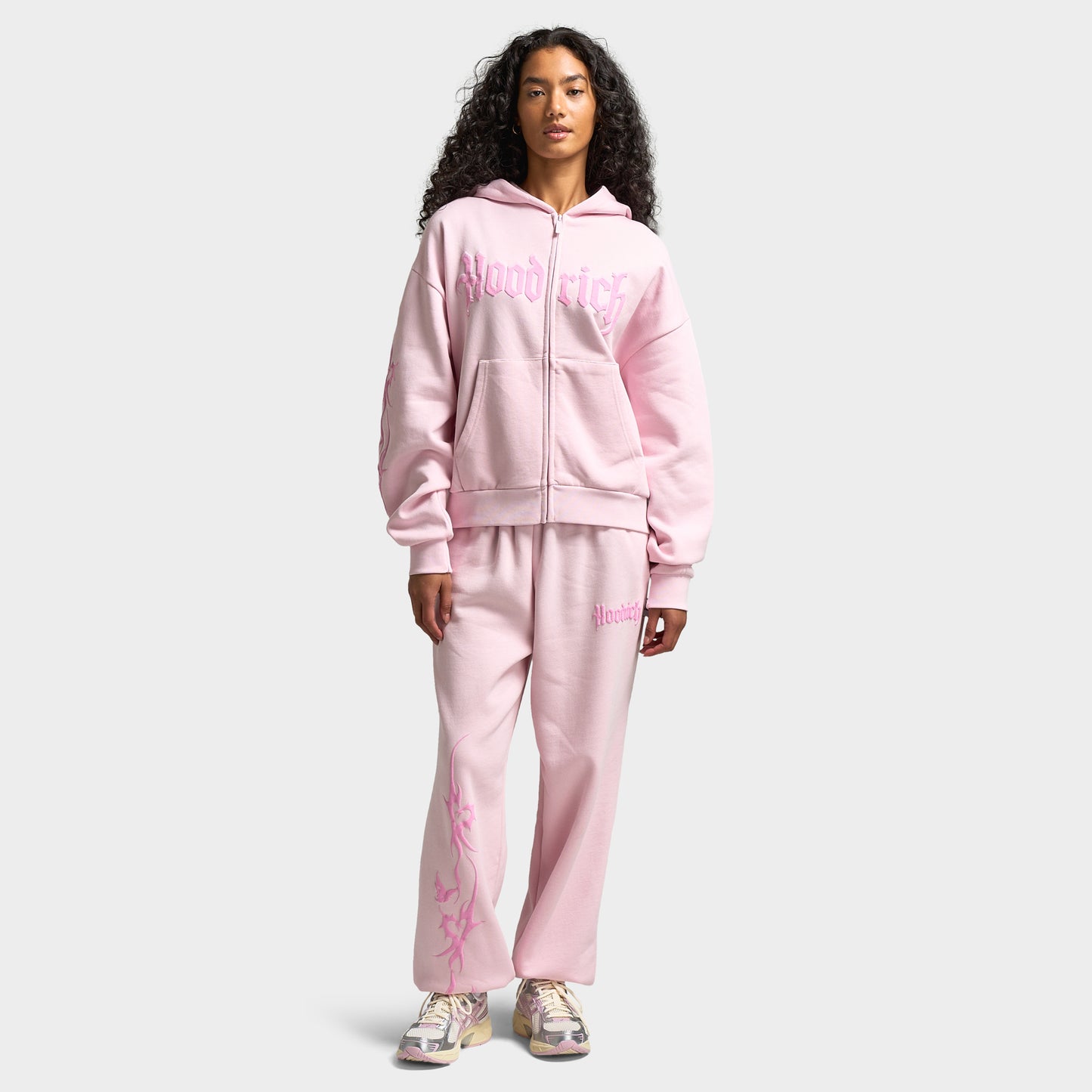 Hoodrich Women's Totem Mid Length Fullzip Hoodie / Pink