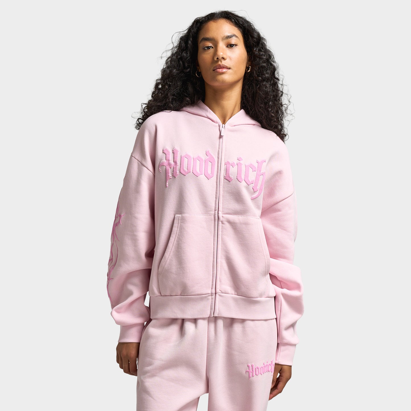 Hoodrich Women's Totem Mid Length Fullzip Hoodie / Pink