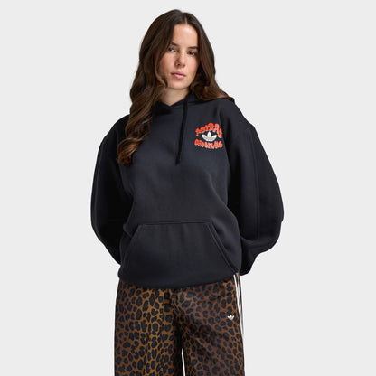 Adidas Women's Leopard Samba Essential Hoodie Black / Leopard