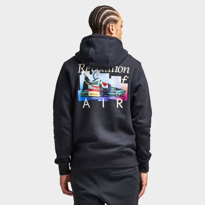 Nike Club Fleece Pullover Graphic Hoodie Black / White
