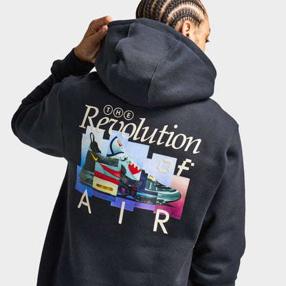 Nike Club Fleece Pullover Graphic Hoodie Black / White