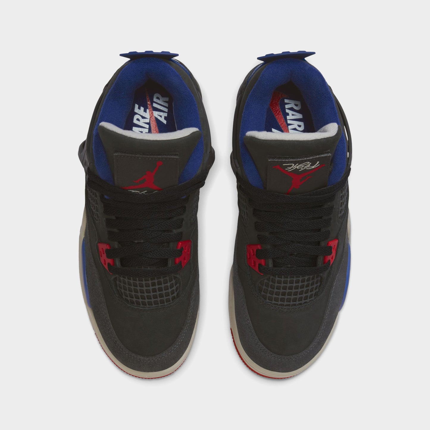 Jordan 4 Rétro GS Noir / Rouge feu - Bleu royal profond