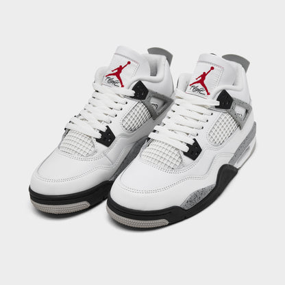 Jordan 4 Rétro OG GS Sommet Blanc / Rouge Feu - Gris Ciment