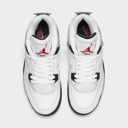 Jordan 4 Rétro OG GS Sommet Blanc / Rouge Feu - Gris Ciment