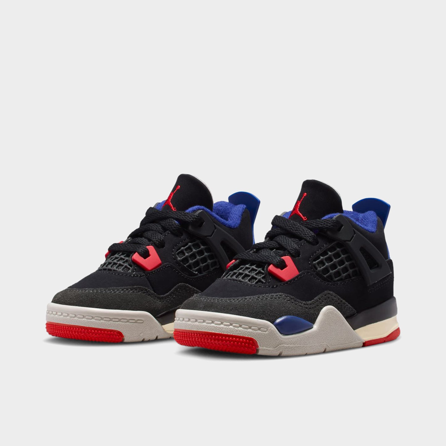 Jordan 4 Retro TD Black / Fire Red - Deep Royal Blue