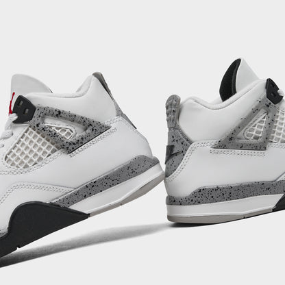 Jordan 4 Retro OG PS Summit White / Fire Red - Cement Grey