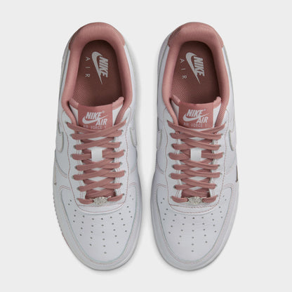 Nike Women's Air Force 1 '07 Mini Jewel White / Particle Pink - Metallic Silver