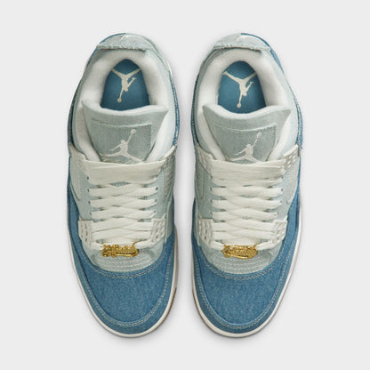 Jordan Women's 4 Retro Sail / Gum Light Brown - Worn Denim