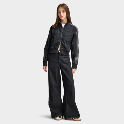  adidas Firebird Veste Track en Denim / Noir véritable