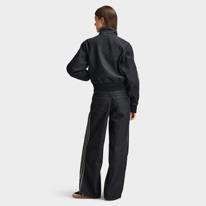  adidas Firebird Veste Track en Denim / Noir véritable