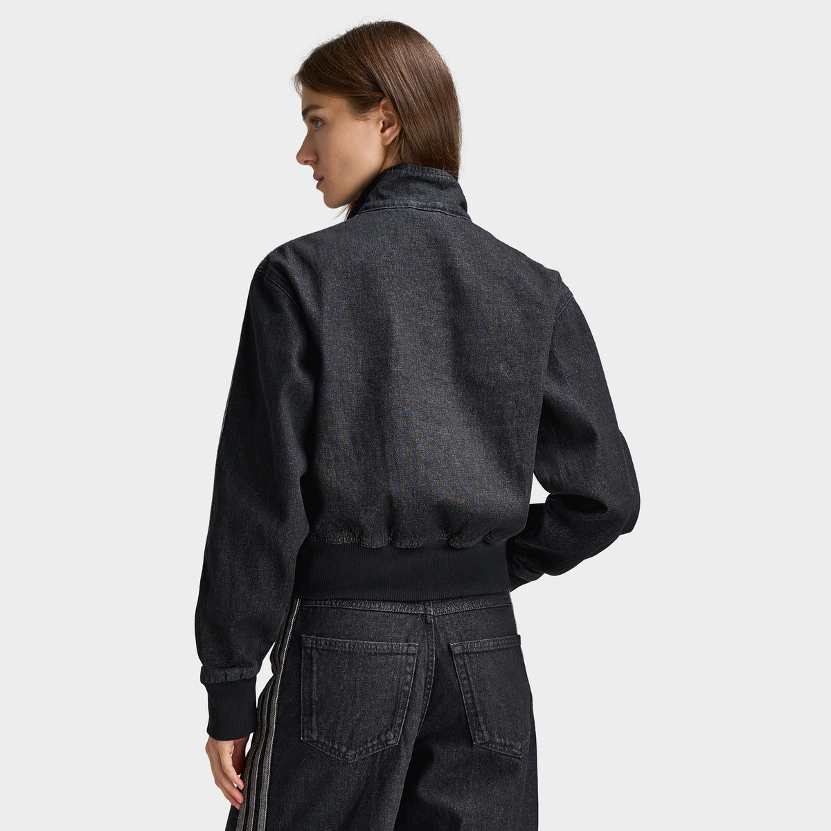  adidas Firebird Veste Track en Denim / Noir véritable