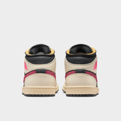 Jordan Women's 1 Mid SE Pale Ivory / Racer Pink - Black