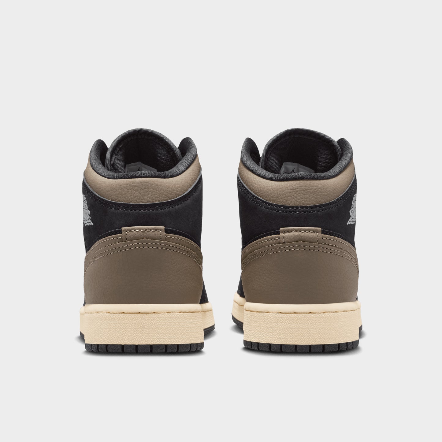 Jordan 1 Mid SE GS Black / Olive Grey - Light Wild Mango