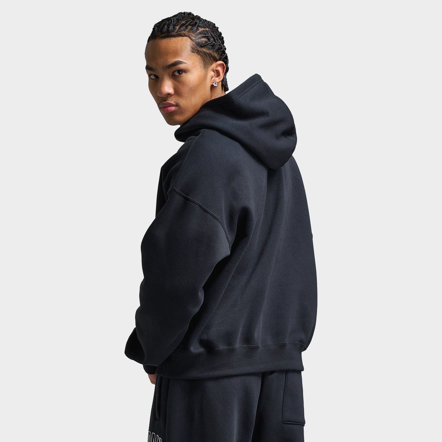 Jordan Brooklyn Oversized Graphic Pullover Hoodie Black / Gym Red