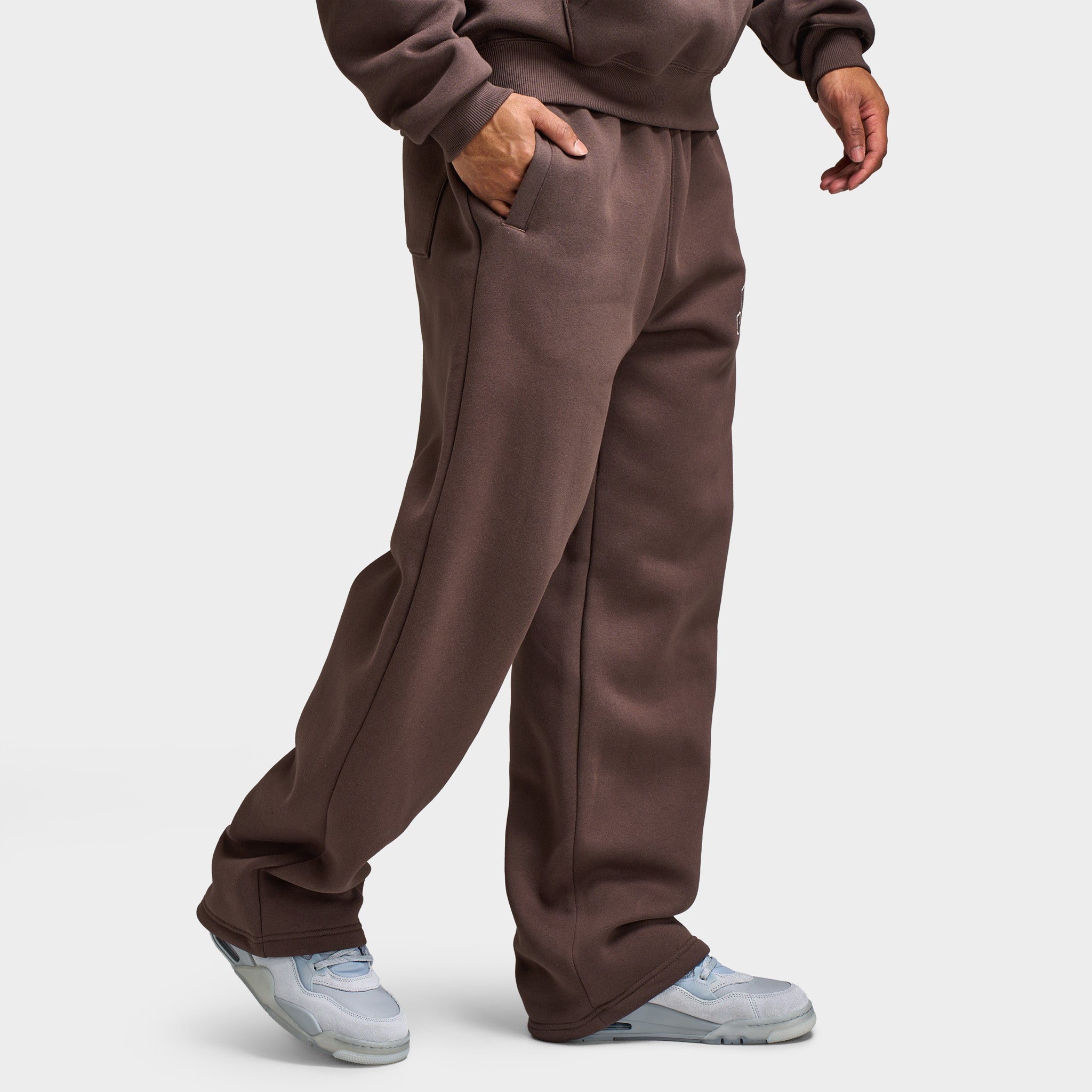 Jordan Brooklyn Fleece Oversized Open Hem Pants / Baroque Brown